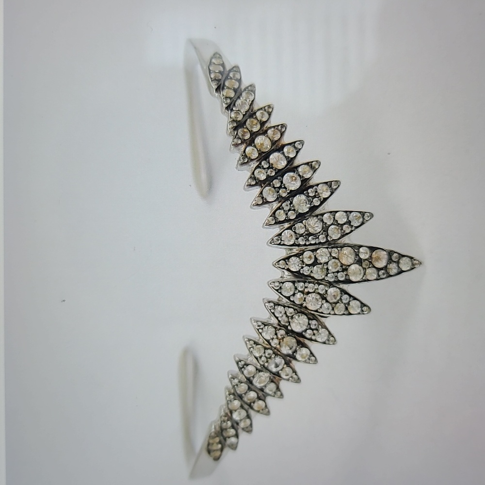 Alexis Bittar White Sapphire and Sterling Silver Burst Cuff Bracelet